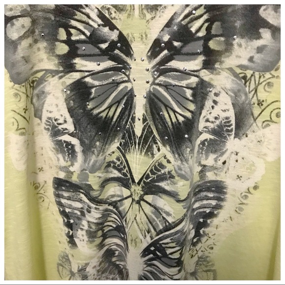XXL Faded Glory Butterfly Lt Yellow Top 🦋 - Picture 2 of 8